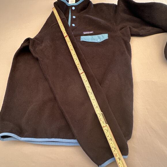 Patagonia Synchilla Pullover Sweatshirt Womens Medium Black 1/4 Closure Teal - Picture 11 of 16